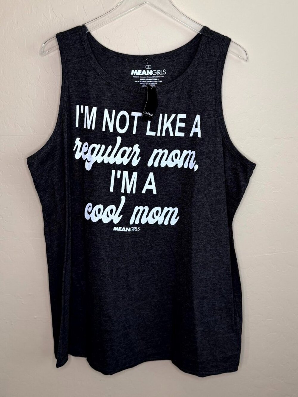 Torrid Gray Tank Top Mean Girls "I'm Not Like a Regualr Mom, I'm a Cool Mom"